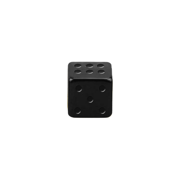 Black 14g Externally Threaded Dice 4mm / anodized surgical steel / Black Externally Threaded