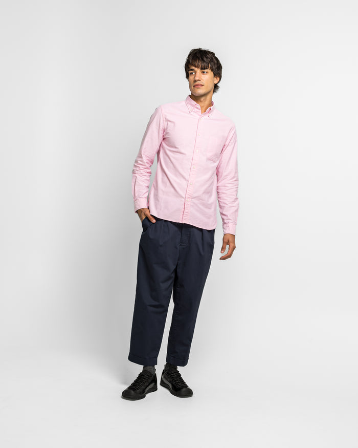 2 Pleat Twill Pants - Navy