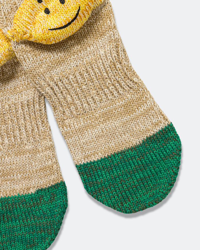 60Yarns Grandrelle IVY RAINBOWY HAPPY Heel-Hold Socks - Beige