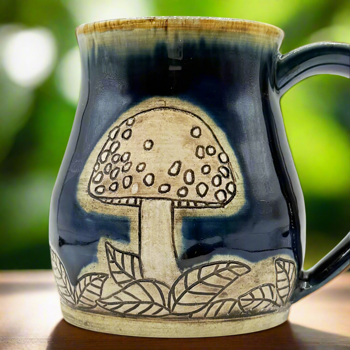 Carved Ceramic Mug | Mushroom - Greenbriar Market + Refillery
