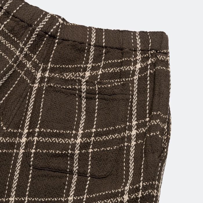 Easy Shorts Loose Weave Plaid - Brown