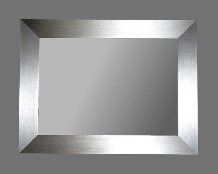 METALLIC SILVER FRAMED MIRROR