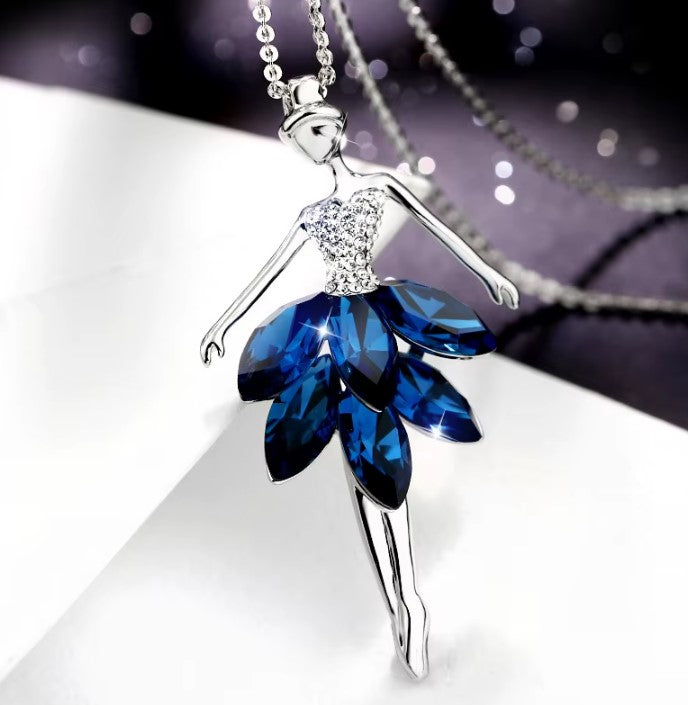 N2559 - Ballerina Gemstone Pendant Necklace