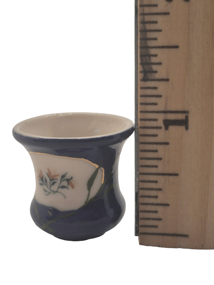 Ron Benson - Large Blue Handpainted Porcelain Vase