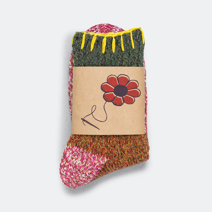 56Yarns Wool Grandrelle GOGH HOBO Stitch Socks - Pink