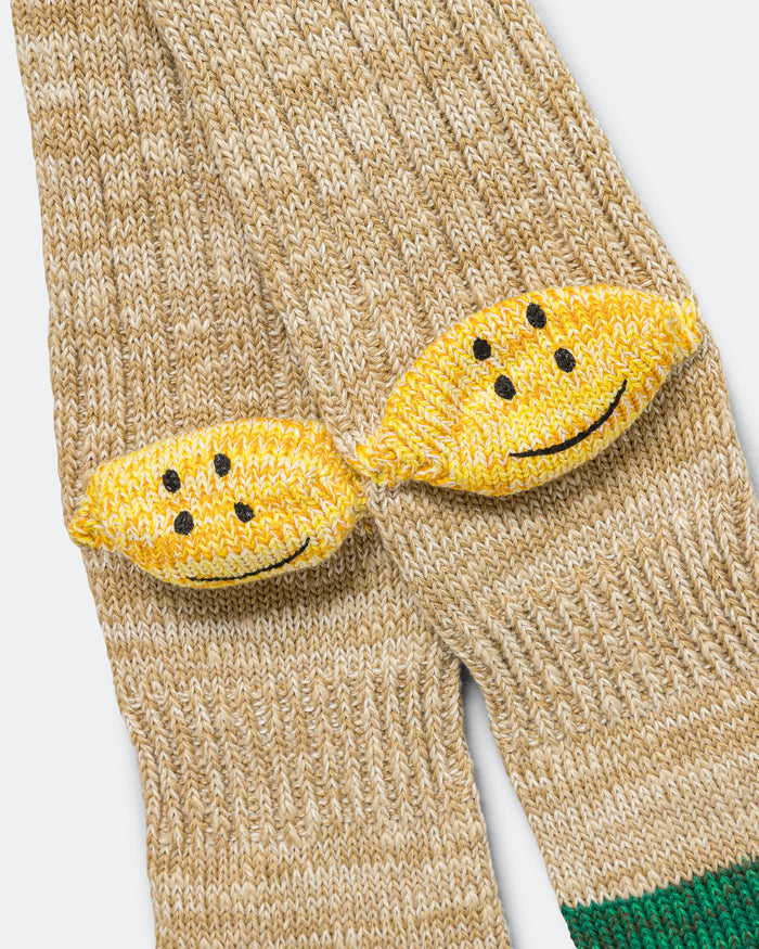 60Yarns Grandrelle IVY RAINBOWY HAPPY Heel-Hold Socks - Beige