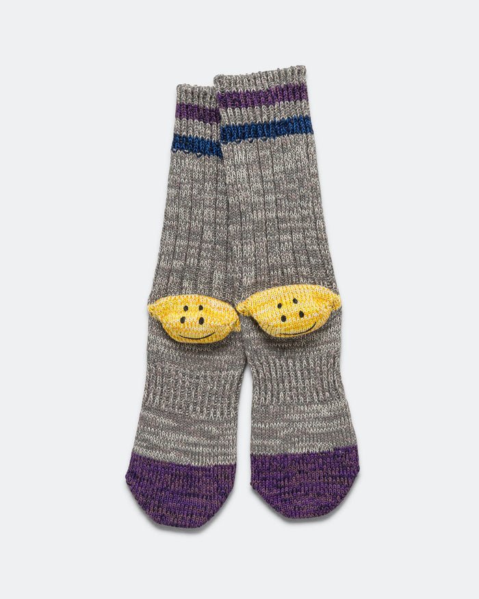 60Yarns Grandrelle IVY RAINBOWY HAPPY Heel-Hold Socks - Gray