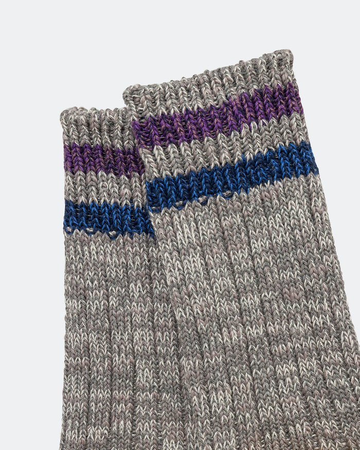60Yarns Grandrelle IVY RAINBOWY HAPPY Heel-Hold Socks - Gray