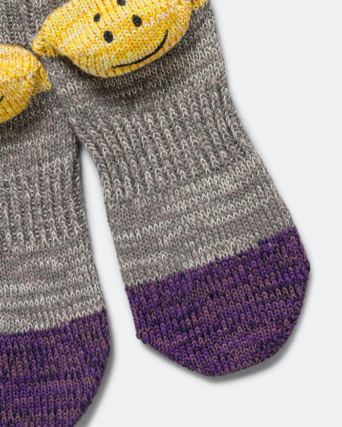 60Yarns Grandrelle IVY RAINBOWY HAPPY Heel-Hold Socks - Gray
