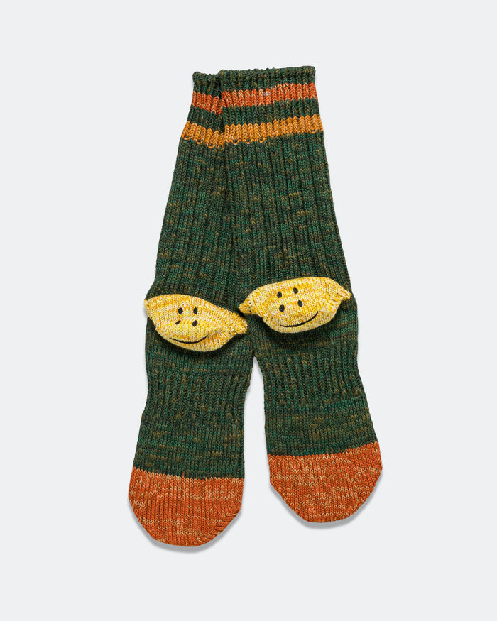 60Yarns Grandrelle IVY RAINBOWY HAPPY Heel-Hold Socks - Green