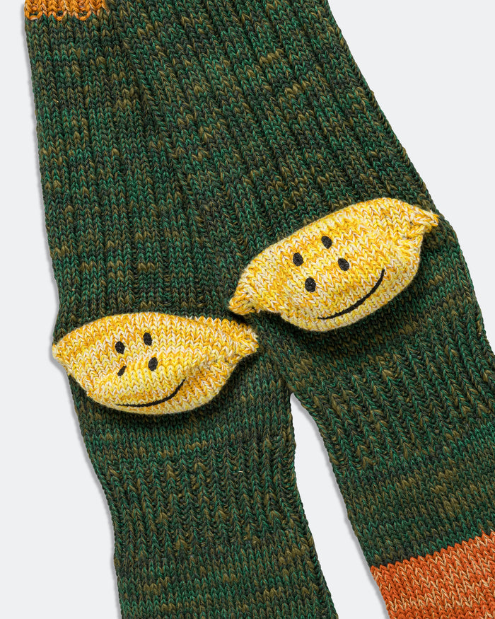 60Yarns Grandrelle IVY RAINBOWY HAPPY Heel-Hold Socks - Green