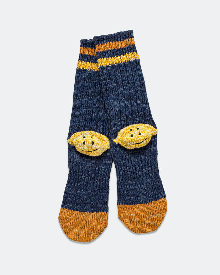 60Yarns Grandrelle IVY RAINBOWY HAPPY Heel-Hold Socks - Navy