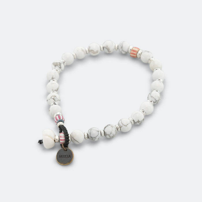 6mm Stone Bracelet - Howlite/925 Silver