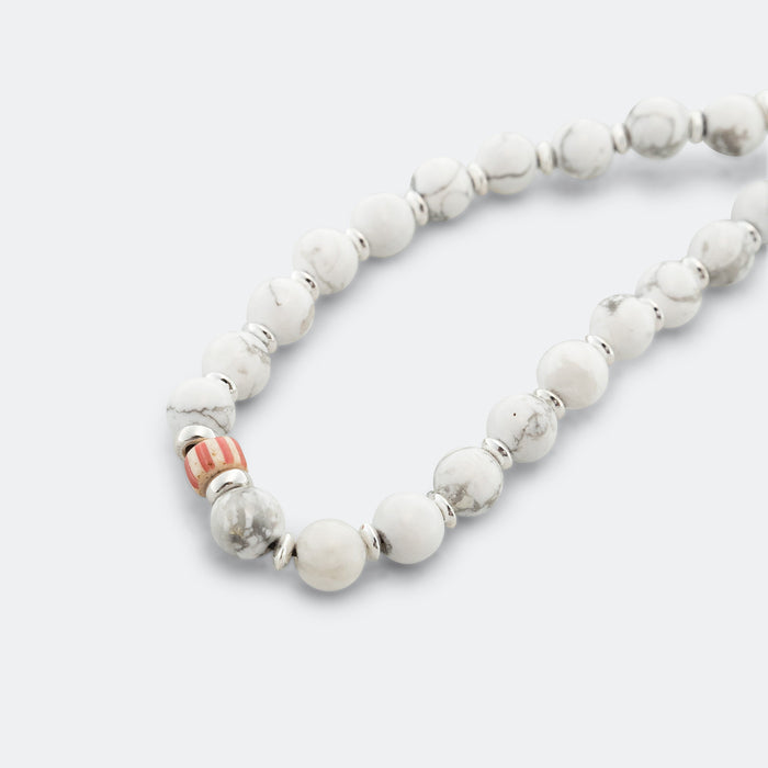 6mm Stone Bracelet - Howlite/925 Silver