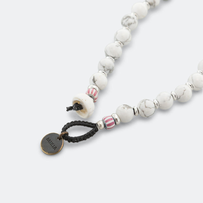6mm Stone Bracelet - Howlite/925 Silver