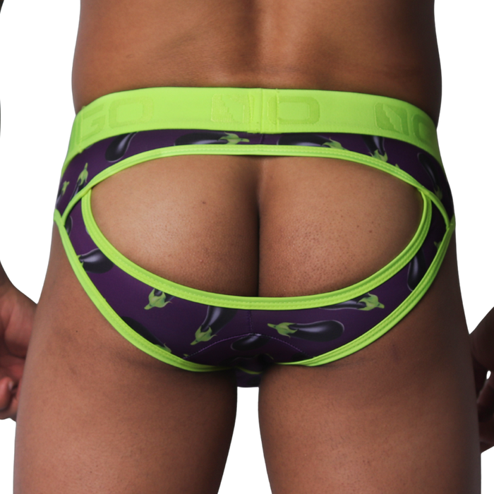 Aubergine Brief Jock vista posterior de Gigo Underwear