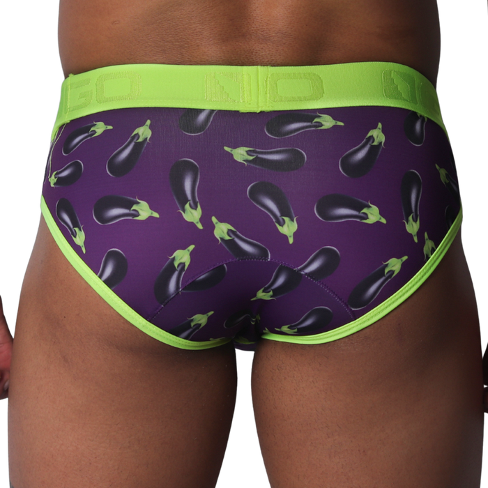Aubergine Brief vista posterior de Gigo Underwear