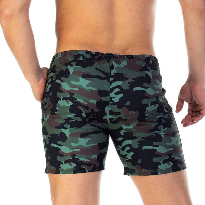 Camo Green Beachwear vista frontal de Gigo Underwear