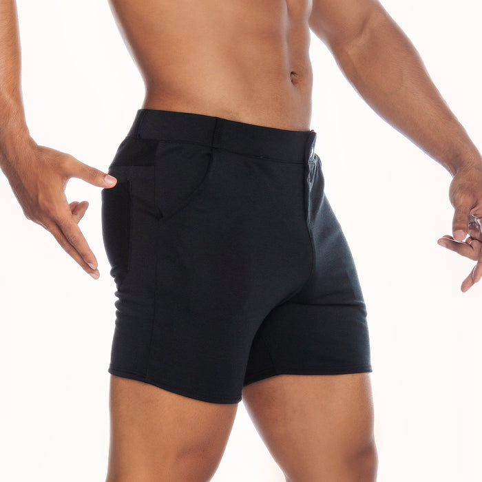 Cargo Black Short vista frontal de Gigo Underwear