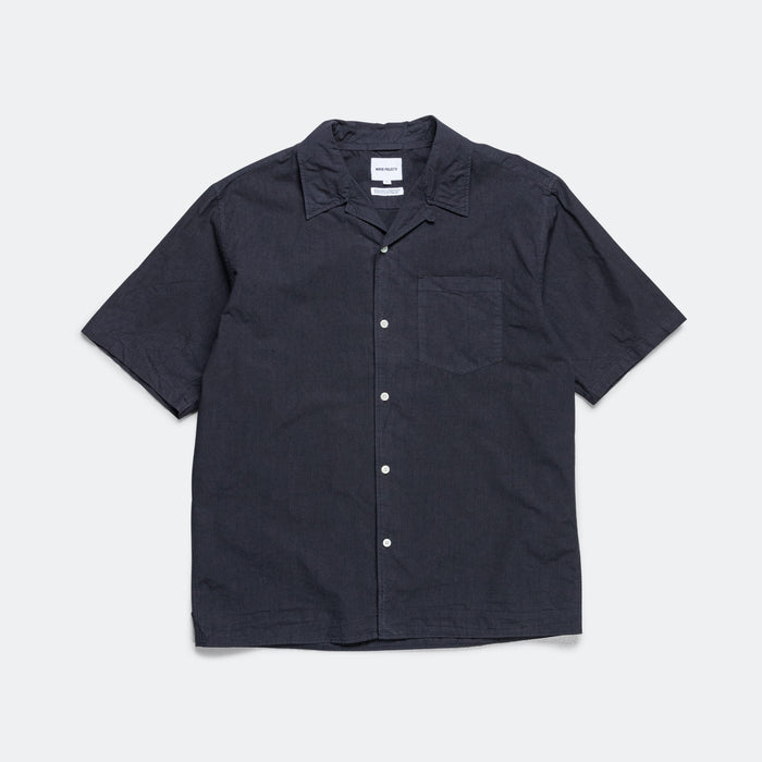 Carsten Cotton Tencel Shirt - Dark Navy