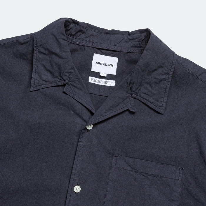 Carsten Cotton Tencel Shirt - Dark Navy