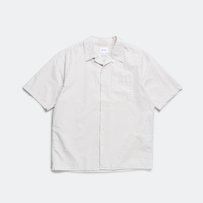 Carsten Cotton Tencel Shirt - Marble White
