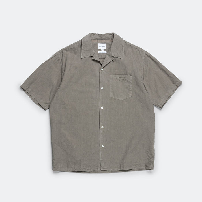Carsten Cotton Tencel Shirt - Mid Khaki