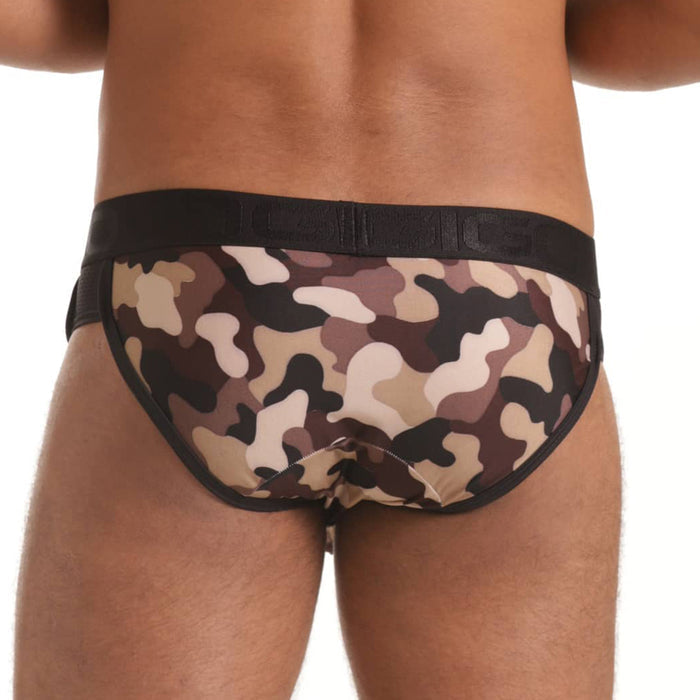 Combat Brown Brief vista posterior de Gigo Underwear