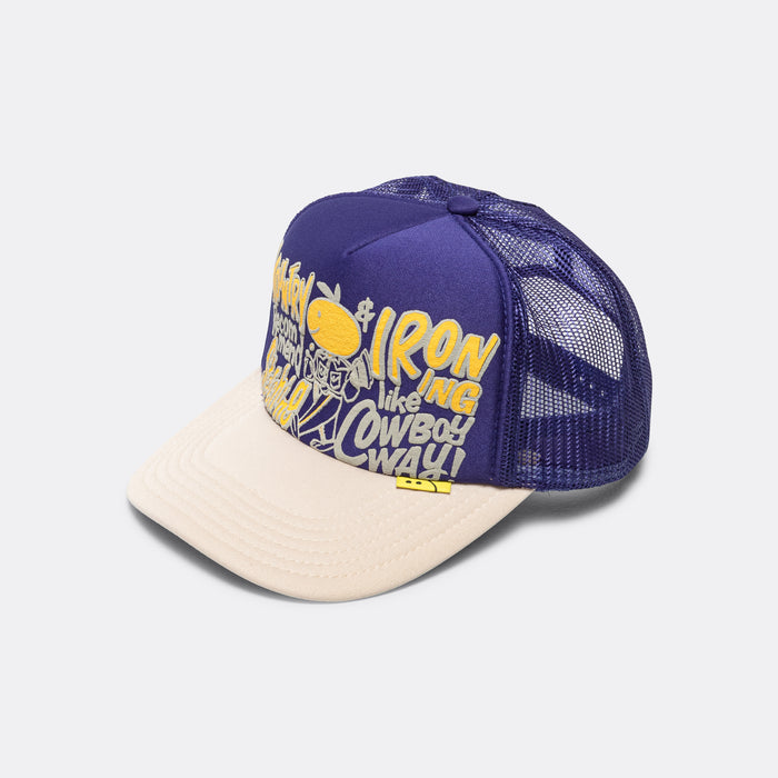 CONEYCOWBOWY Trucker CAP - Purple x Ecru