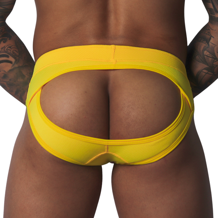 Cookie Yellow Brief Jock vista posterior de Gigo Underwear