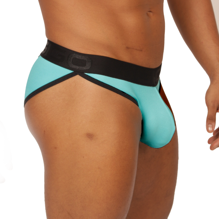 Cool Blue Brief vista frontal de Gigo Underwear