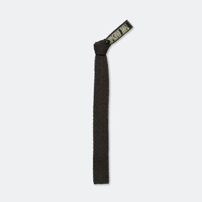 Cotton Knit Tie Solid - Olive