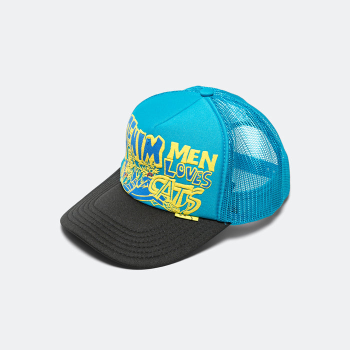 DENIM MEN LOVE CATS Trucker Cap - Blue/Black