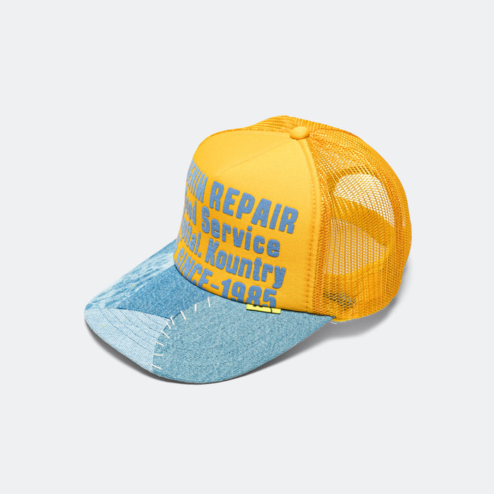 DENIM REPAIR SERVICE Denim Re-Construct Trucker Cap - Gold