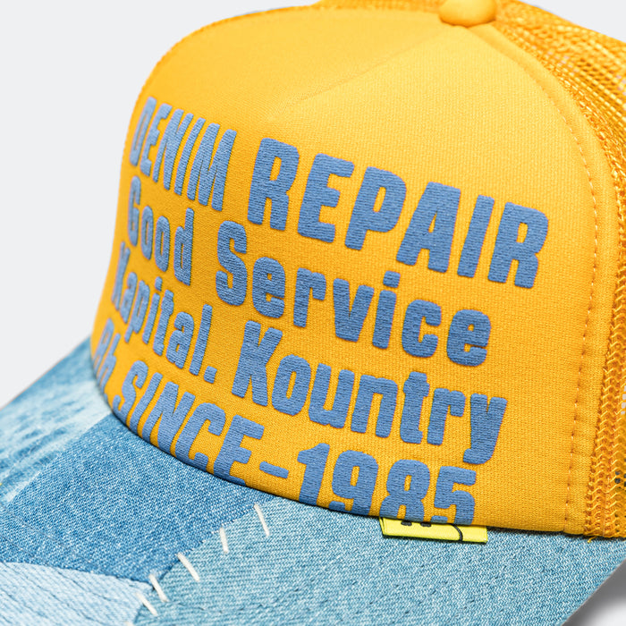 DENIM REPAIR SERVICE Denim Re-Construct Trucker Cap - Gold