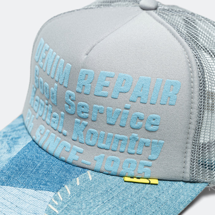 Denim Repair Service Denim Reconstruction Truck Cap - Grey