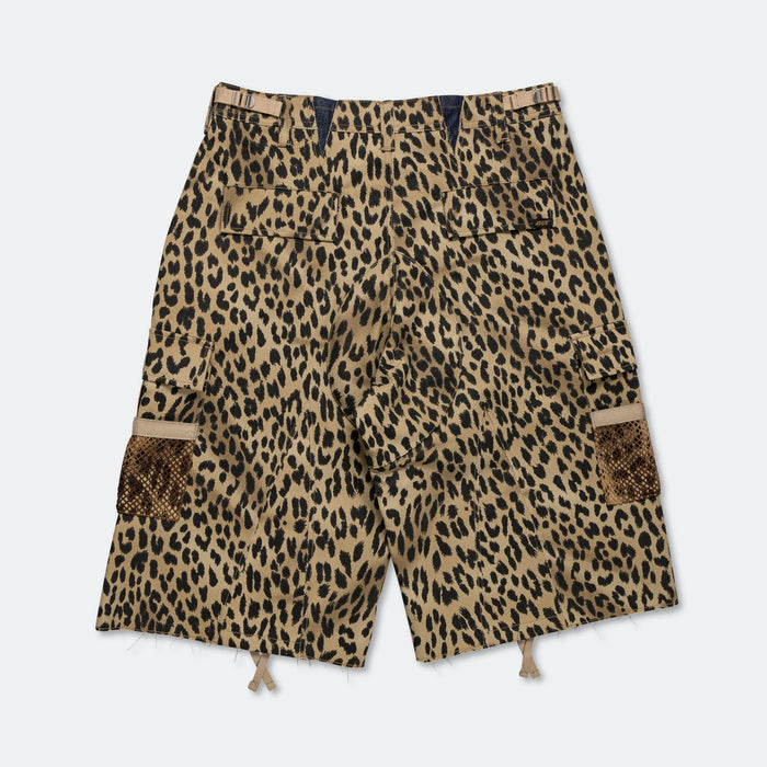 Depot Leopard Cargo Shorts - Beige