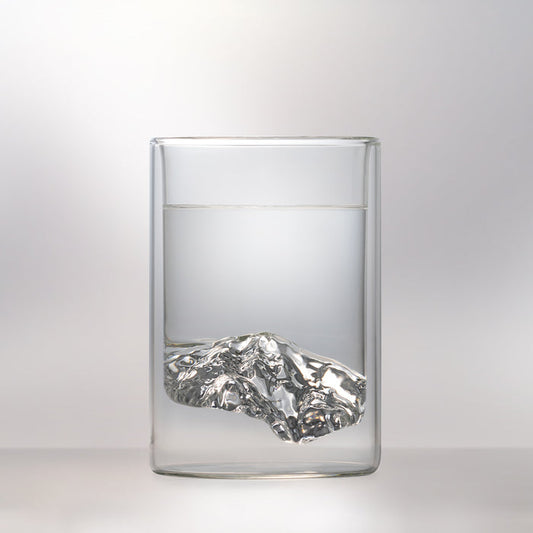 Double-walled Whistler glass from MTNPK, featuring 3D mountain detail, available at Greenbriar Market in Calgary