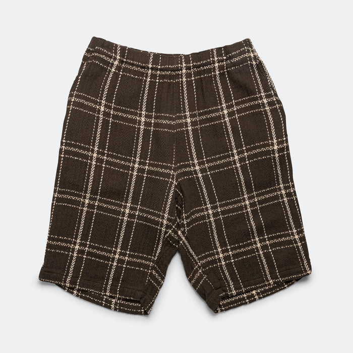 Easy Shorts Loose Weave Plaid - Brown
