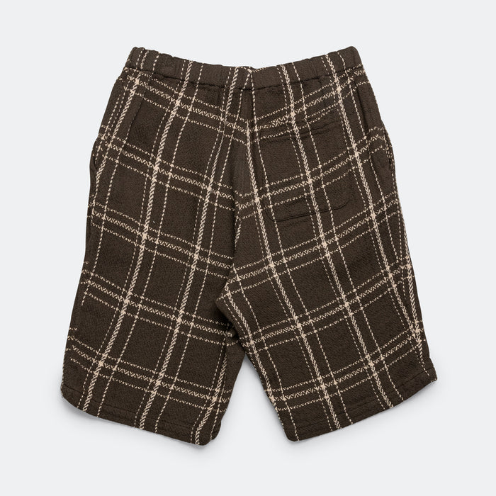 Easy Shorts Loose Weave Plaid - Brown