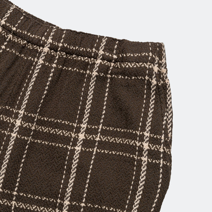 Easy Shorts Loose Weave Plaid - Brown