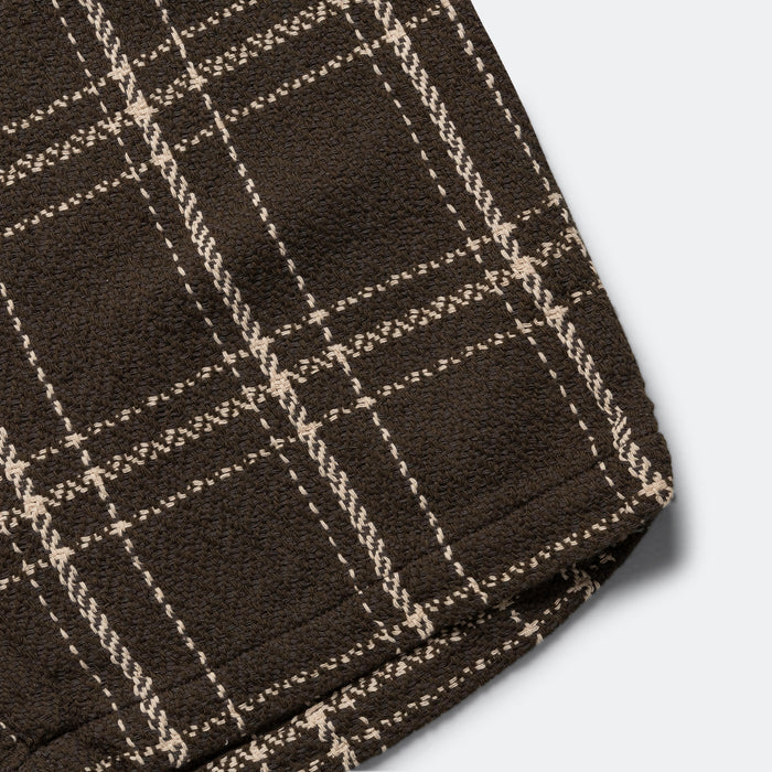 Easy Shorts Loose Weave Plaid - Brown