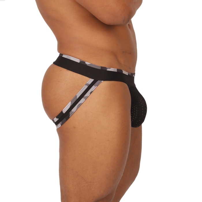 Feeling Black Jockstrap vista frontal de Gigo Underwear