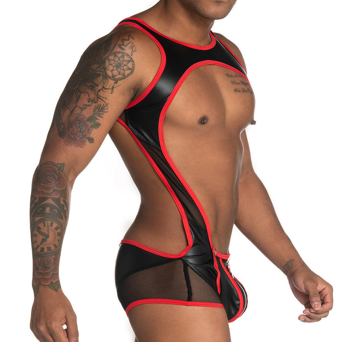 Fetiche Red Singlet vista frontal de Gigo Underwear