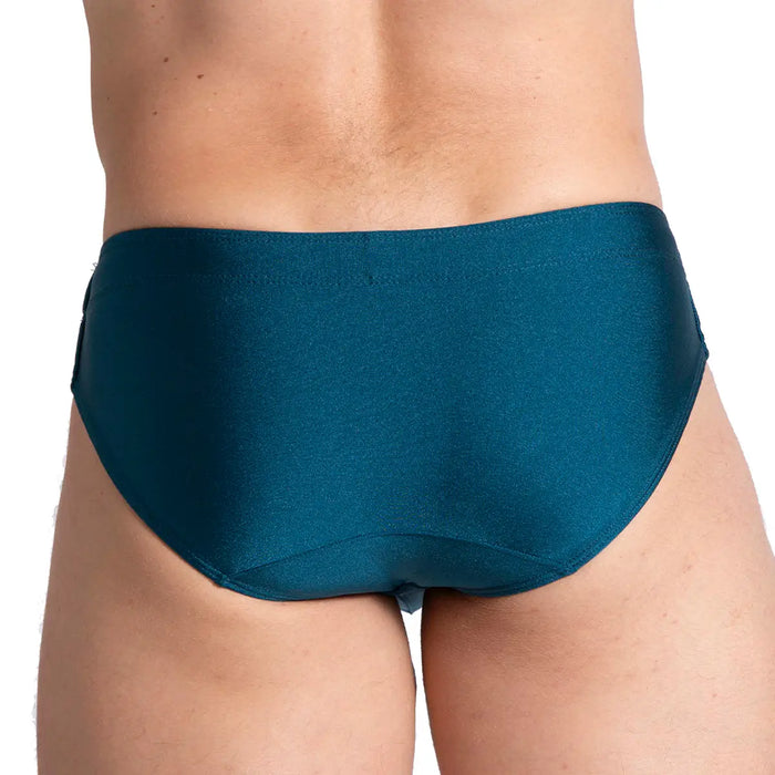 Flashing Green Swim Brief vista frontal de Gigo Underwear