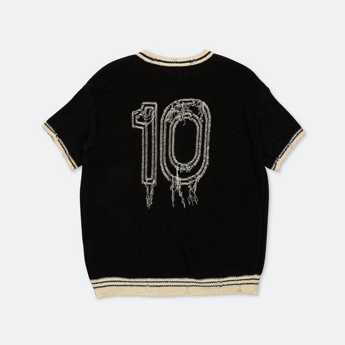 Football Short Sleeve Sweater - Black