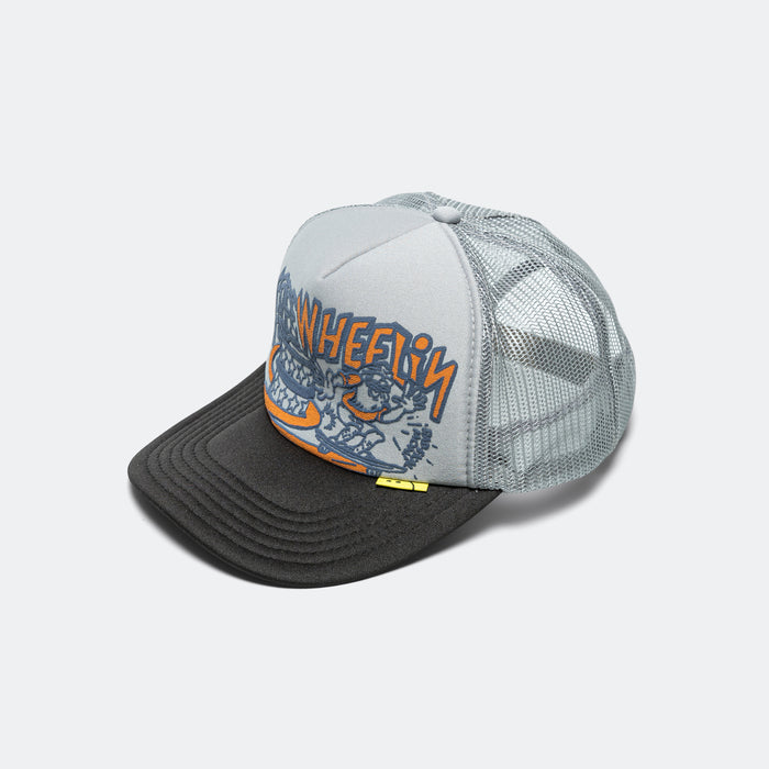 FREE WHEELIN' Trucker Cap - Grey/Black