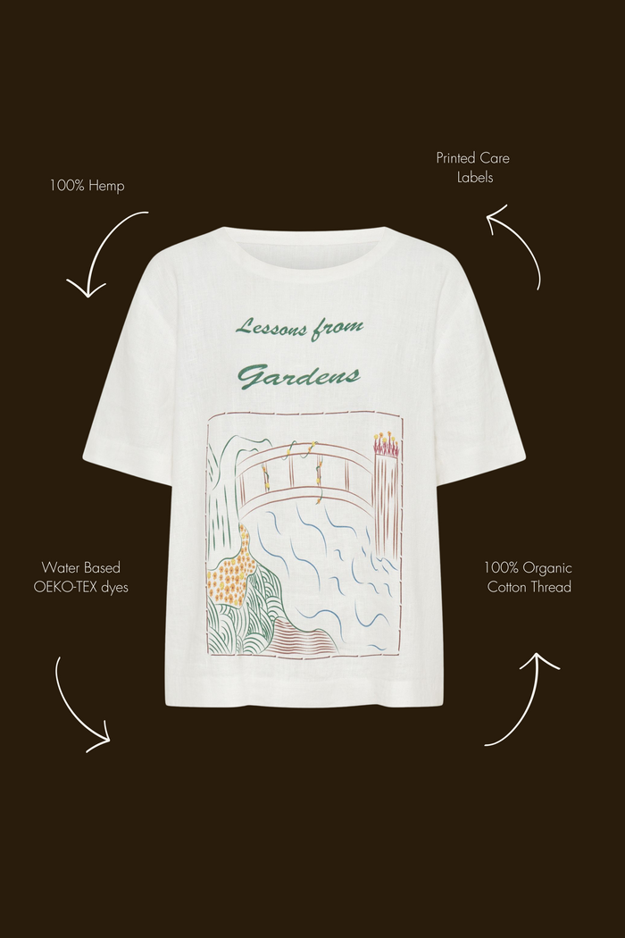 Garden Scene Tee – 100% Hemp Shirt