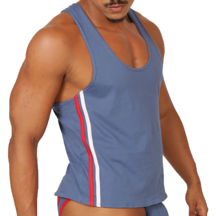 Garoto Blue Tank vista frontal de Gigo Underwear