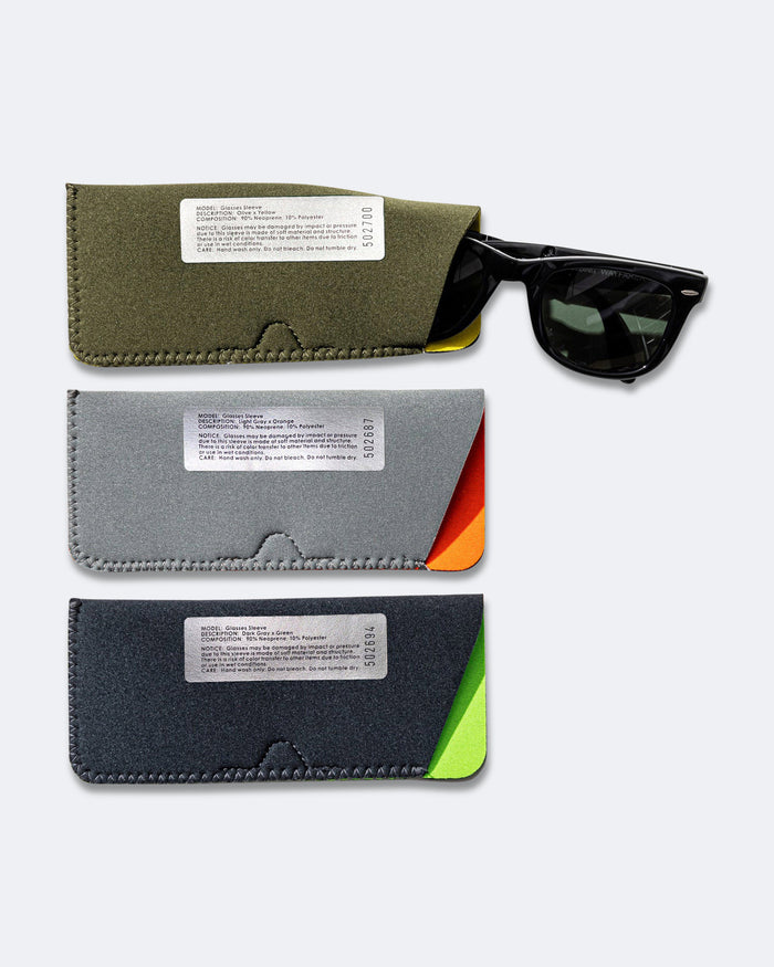 Glasses Sleeve - Light Grey/Orange
